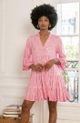 Gullpreget rosa kort kjole thumbnail