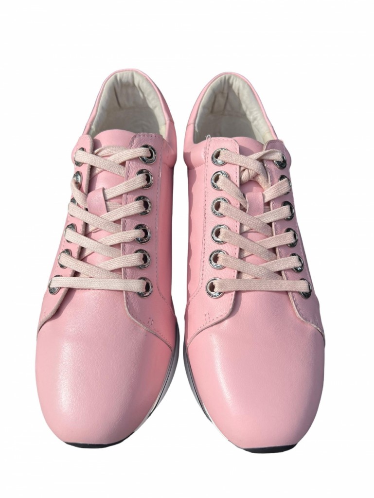 Rosa skinn sneakers on sale