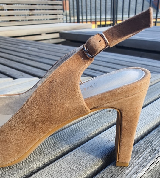camel slingbacks
