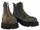 Grønn nubuk boots m glidelås front RS thumbnail