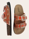 Orange sandal m sølv spenne thumbnail