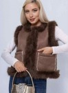 Brun kort fuskepels vest thumbnail