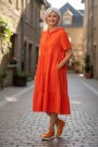 Orange hettekjole i lin og bomull thumbnail