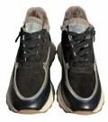 Sort foret skinn sneakers thumbnail