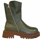 Grønn skinn ankelboots RB thumbnail