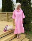 Rosa lin/bomull kjole thumbnail