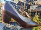 Mørk brun pumps 6 cm thumbnail