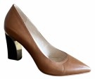 Cognac pumps med gull thumbnail