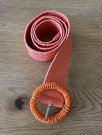 Orange strikkbelte m perler thumbnail