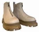 Creme skinn boots m glidelås front SB thumbnail