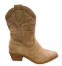 Beige korte skoletter i stoff thumbnail
