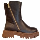 Mørk brun skinn ankelboots RB thumbnail