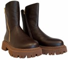 Mørk brun skinn ankelboots RB thumbnail