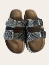 Sort sandal m sølv spenner thumbnail