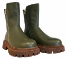 Grønn skinn ankelboots RB thumbnail