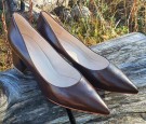 Mørk brun pumps 6 cm thumbnail