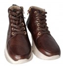 Mørk brun sneakers med røff såle thumbnail