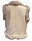 Creme kort fuskepels vest thumbnail