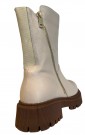 Creme skinn ankelboots RB thumbnail