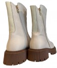 Creme skinn ankelboots RB thumbnail