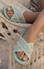 Lys grønn sandal m sjøpynt thumbnail
