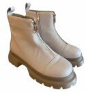 Creme skinn boots m glidelås front SB thumbnail