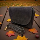 Mørk brun semsket skinnveske thumbnail