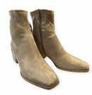 Khaki lave skoletter i stretch stoff thumbnail