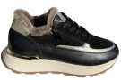 Sort foret skinn sneakers thumbnail