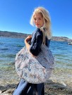 Rund stor lyseblå paljettveske thumbnail