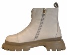 Creme skinn boots m glidelås front SB thumbnail