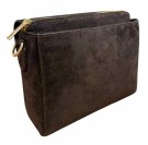 Mørk brun semsket skinnveske thumbnail