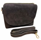 Mørk brun semsket skinnveske thumbnail