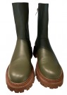 Grønn skinn ankelboots RB thumbnail
