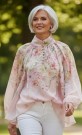 Rosa chiffon bluse m blomster thumbnail