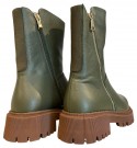 Grønn skinn ankelboots RB thumbnail