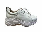 Hvit chunky skinn sneakers