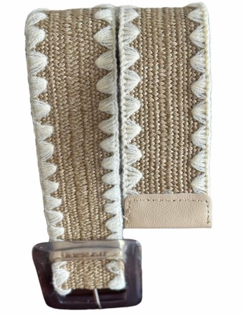 Taupe/khaki strikkbelte