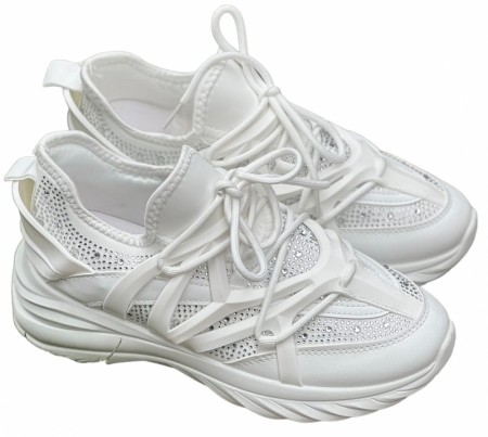 Hvit sparkling sneakers