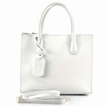 Hvit stående skinnveske