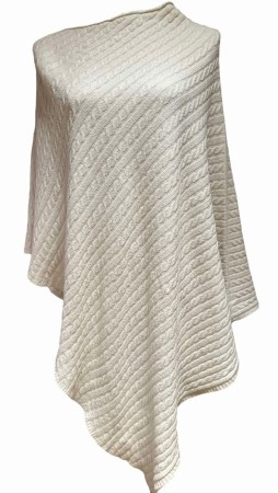 Creme poncho, smale fletter