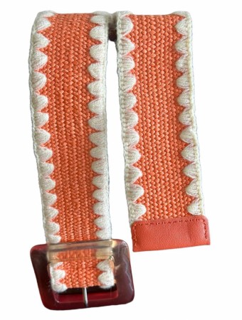 Orange strikkbelte