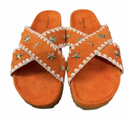 Orange sandal m sjøpyny