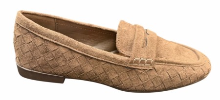 Khaki mokkasin i stoff