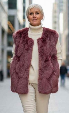 Bordaux fuskepels vest