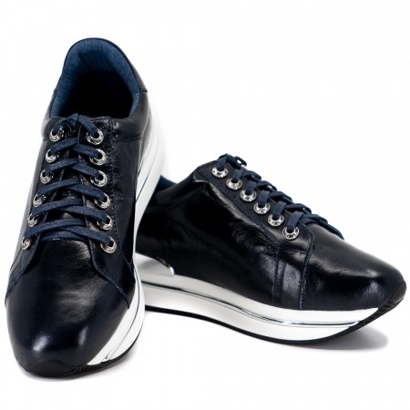 Marine sneakers med sølv stripe