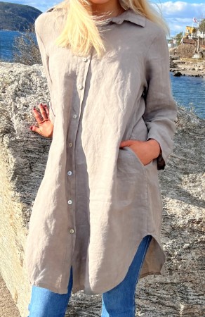 Stor-skjorte, beige