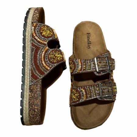 Camel glitre sandal 