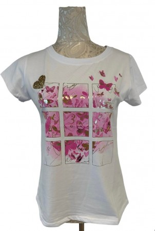 T-skjorte BLOMSTERHJERTE, rosa