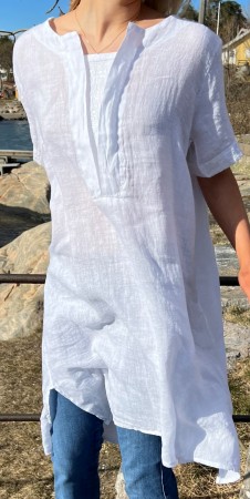 Tunika matchende paljetter, hvit